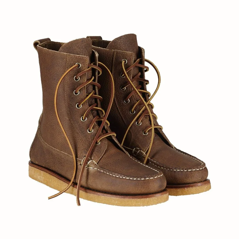 NEW $795 Polo Ralph Lauren Vandan Boots! 8.5  Brown Leather  Hand Made in USA
